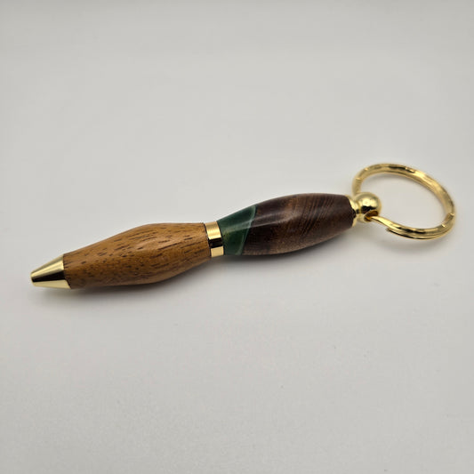 Mini wood and resin keychain pen